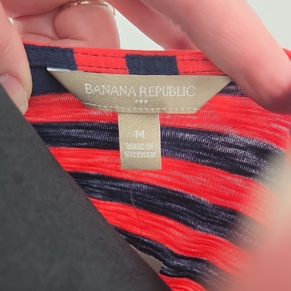 Banana Republic Pink and Blue Striped Midi Dress With Tie Waist - Picture 2 of 16